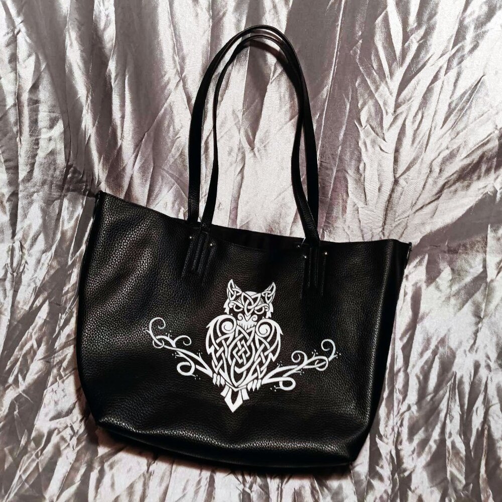 Hand painted leather Celtic knotwork owl purse - PRICE FIRM